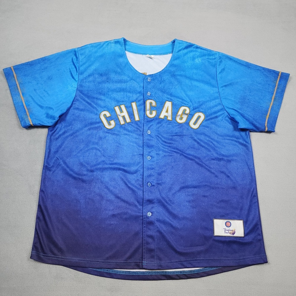 Chicago Cubs Jersey Mens XL Blue Greek Heritage Theodora Pavlou MLB SGA 2025